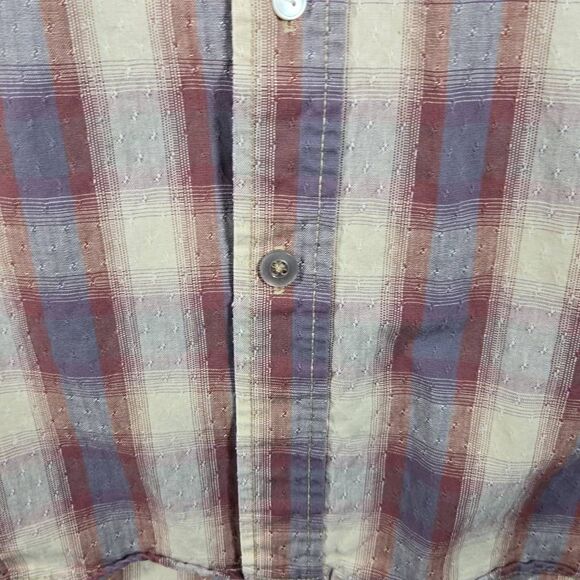 Rare Vintage LEVI’S SilverTab Elements Checkered Plaid Wax Thick Button Shirt 90 - Picture 4 of 14
